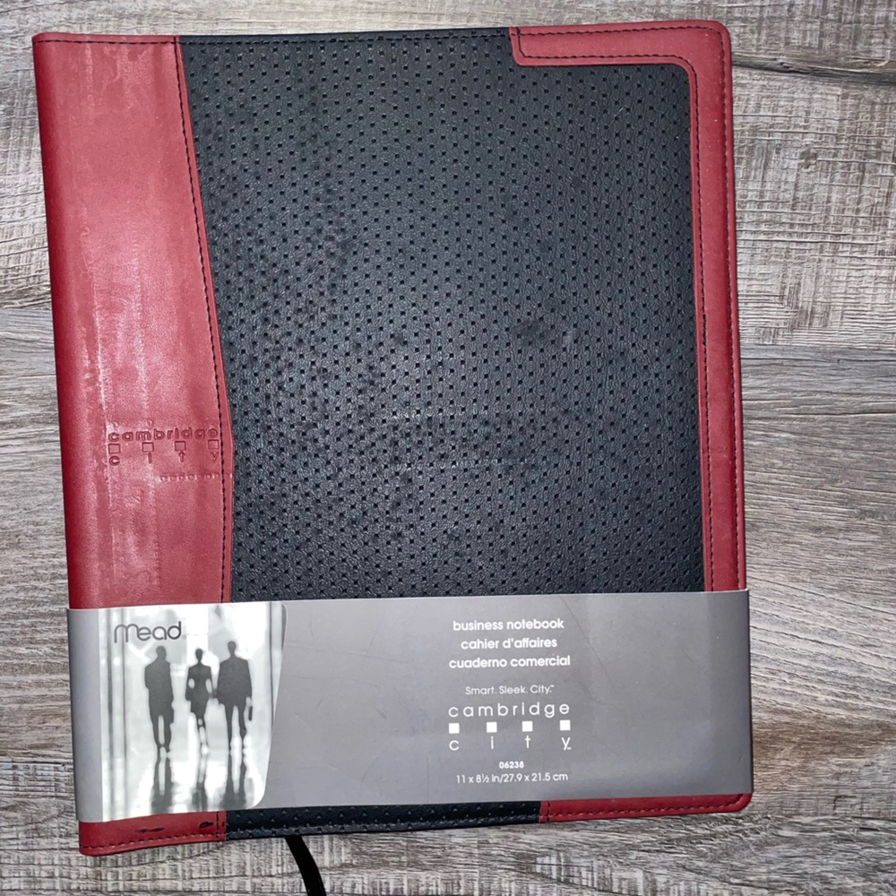 Mead Business Notebook Cambridge City Red and Black New/ Vintage